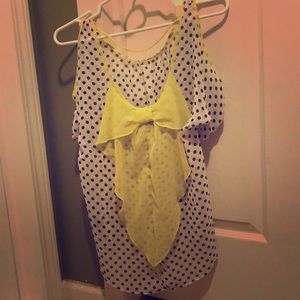 Sheer poka dot top